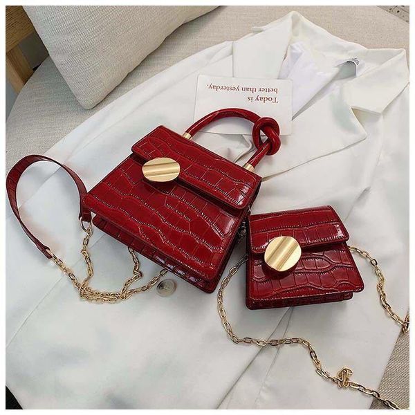

камень шаблон кожа pu crossbody сумки для женщин 2020 mini плечо сумка с металлической ручкой lady travel totes