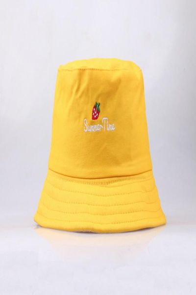 

клубничный pin-код вышивки ковша шляпа для мужчин женщины хип-хоп рыбак шляпа взрослый panama bob hat летние любители плоские шляпы bbyqxf, Black;white