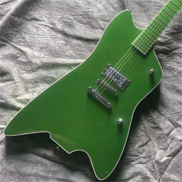

classic brand electric guitar, metal paint, beautiful sound, delivery to home green guitars guitarra