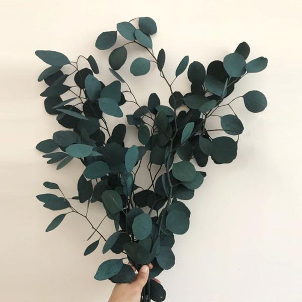 

eucalyptus dried flowers artificial eucalyptus leaves flower dried bouquet(blue)