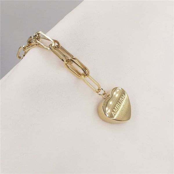 

2021 new titanium alloy solid ambush heart-shaped necklace men women accessories p87h, Bronze;silver