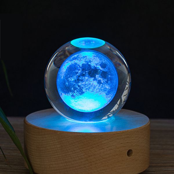 

3d moon glass crystal ball pgraphy props kids astronomy science toy