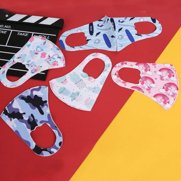 

children's kids ice fashion face masks silk protective printed facemask dust-proof breathable haze re-washable child car