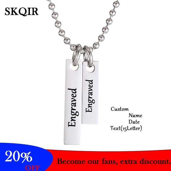 

пользовательские подвеска choker имя мужчины стали дата для дважды 2 ожерелье бар женщины текст подарков новые ювелирные изделия персонализи, Black