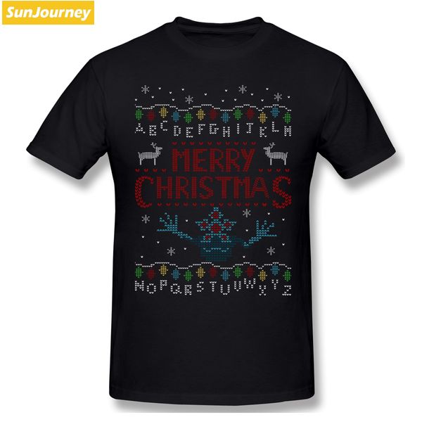 

stranger things ugly christmas men t shirt big size o-neck cotton short sleeve custom funny t-shirts sport hooded sweatshirt hoodie