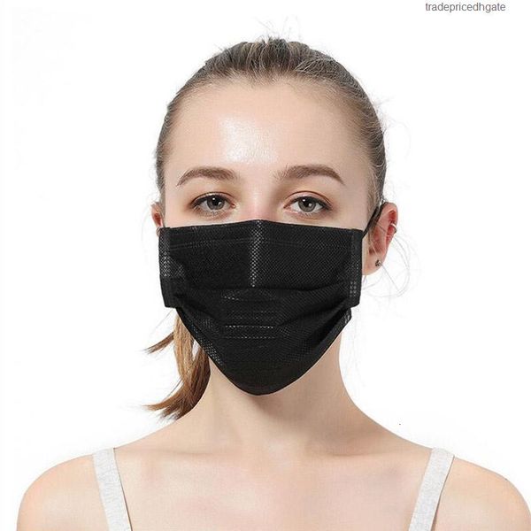 

safety disposable black face protective elastic for mask anti dust cotton mouth masks 3 layer fashion luxury designer