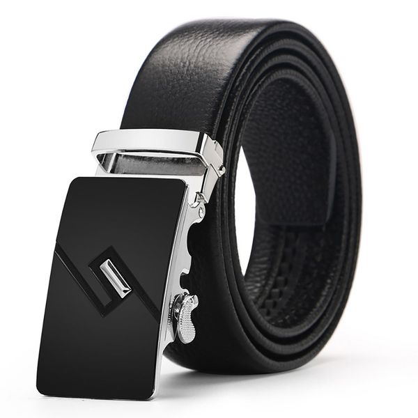 

new arrival 100% cow genuine leather belts for men automatic alloy buckle black brown color ing