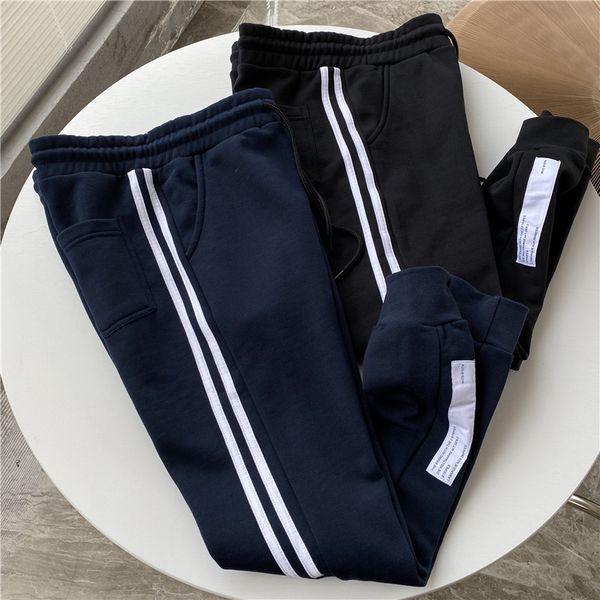 

self reserved recommended old channel two bar foot letter small standard wei pants men's korean hip-hop personality autumn