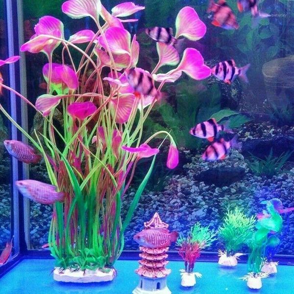 

decorations 9kinds 36~40cm artificial grass aquarium simulation fake decor plastic lawn fish tank landscape ornaments1