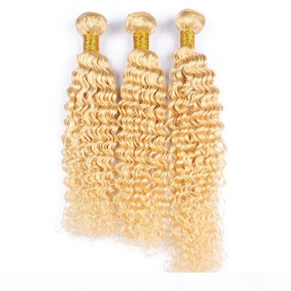 

blonde deep wave human hair bundles 8a 613 malaysian virgin unprocess hair 3pcs lot deep wave curly blonde hair weft, Black;brown
