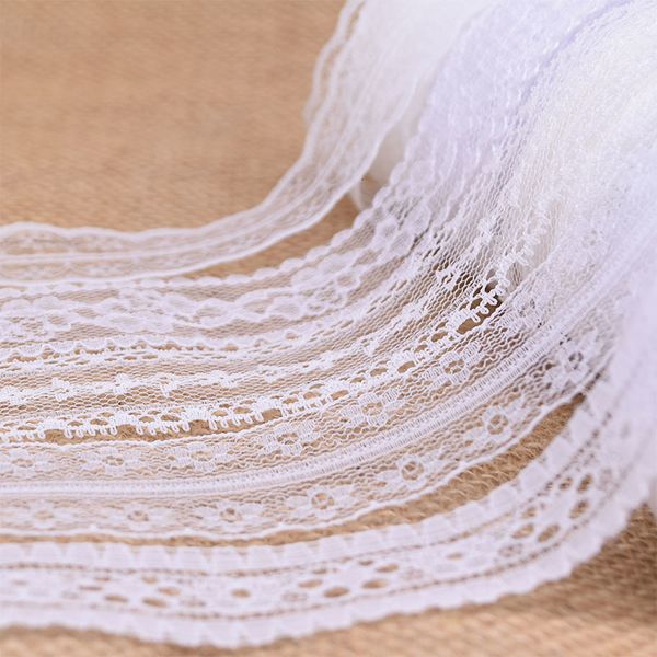 

10 yards/lot white tape handcrafts embroidered net trim ribbon diy sewing decoration african lace fabric