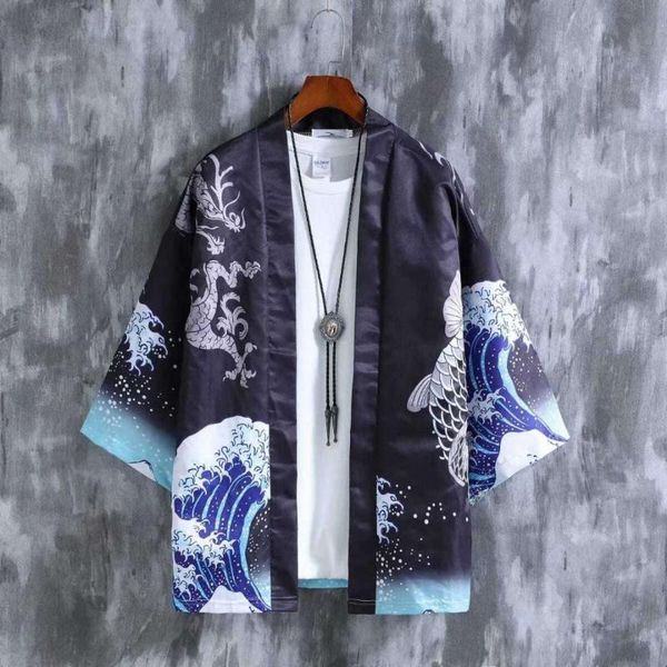 

ethnic clothing street cardigan men yukata women japanese kimonos summer traditional harajuku beach loose thin sun-protective shirts, Red