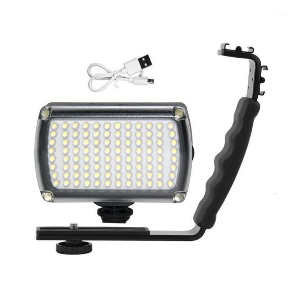 

flash heads 96 leds dimmable video lgiht with handle bracket for dji osmo mobile 2 3/zhiyun smooth 4 fill light pography1