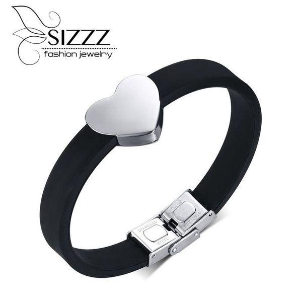 

силиконовый браслет браслет высокая полированная нержавеющая сталь пряжка сердца формы женские женские украшения подарок силиконовые jllmoj, Golden;silver