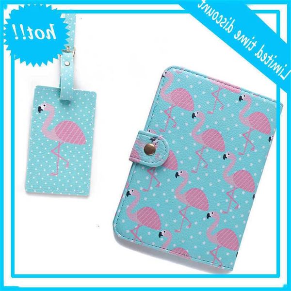 

2 styles/set pu houder women travel cartoon cover id creditcard flamingo bagagelabel passport holder ananas