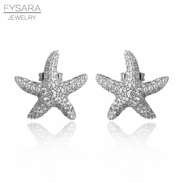 

fysara элегантный starfish серег для женщин цирконий серьги кристалл любовь ocean star серьги шарм ювелирных изделий sqcdnf new_dhbest, Golden;silver
