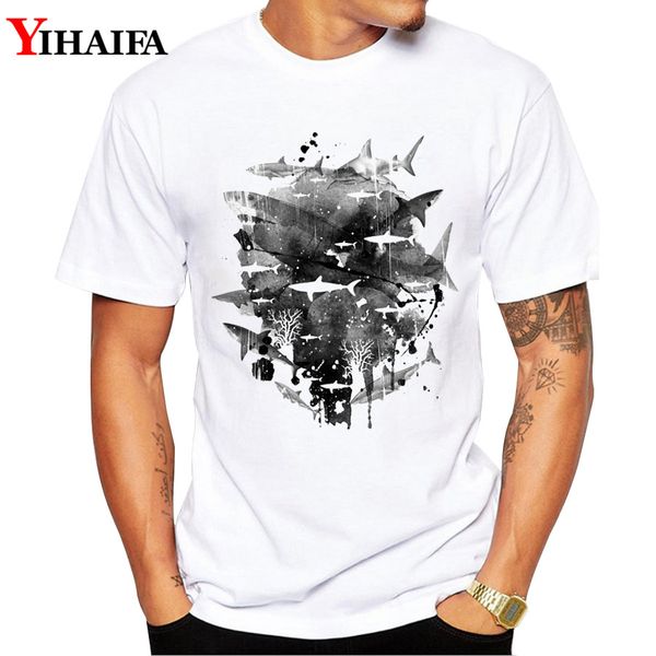 

sport yihaifa brand men t shirt graphic tee shirts fish gym print oversized s 4xl 5xl cotton t-shirts