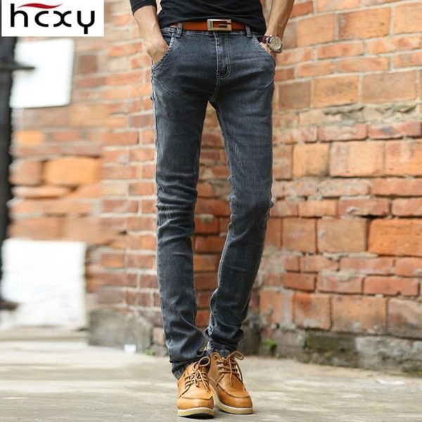 

2021 men soft deep grey mens jeans homme slim elastic denim pants men skinny brand designer jeans pants for male, Blue