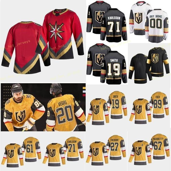 

custom vegas golden knights smith reilly 19 stephenson chandler 20 stone mark 61 theodore shea 27 tuch alex whitecloud men women youth, Black;red