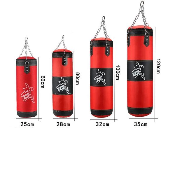

sand bag punching unfilled set kick boxing heavy training mitts hanging chain karate equipment get six