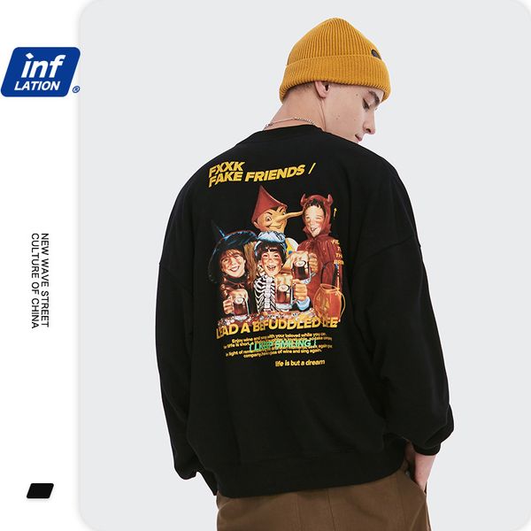

2021 wear men's $124; autumn and winter new popular cartoon products back printed fun looped bottom men cover jxv9, Black;brown
