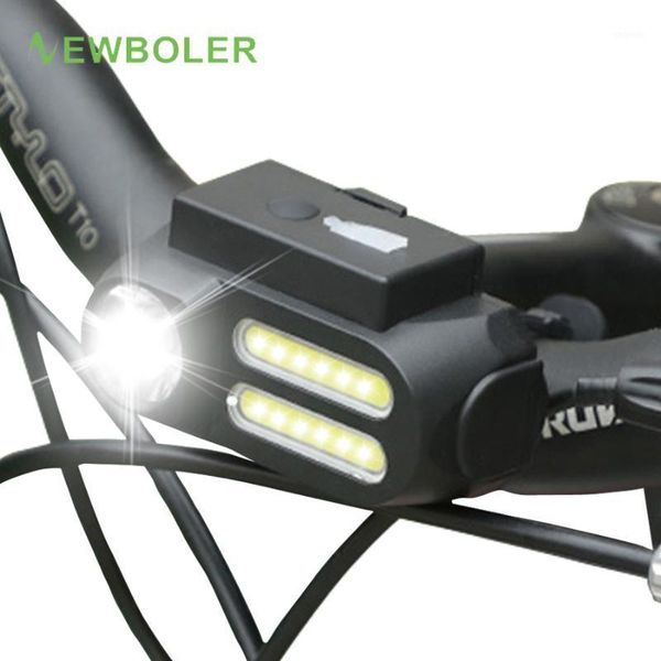 

newboler 1200mah bicycle usb rechargeable bike led light set front and back lights waetproof cycling headlight mount1