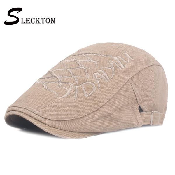 

sleckton mens casual cotton flat cap fashion berets for men france hats newsboy caps summer breathable visors peaked hat, Blue;gray