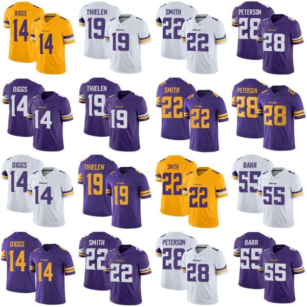 

minnesota vikings men #14 stefon diggs 19 adam thielen 22 harrison smith 55 anthony barr 28 adrian peterson men women youth jerseys, Black;red