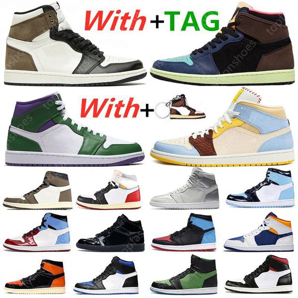 

fashion 1 1s dark mocha light smok men basketball shoes twist tokyo bio hack obsidian unc chicago women mens trainers sports sneakers, White;red