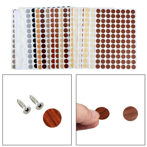 

96pcs/sheet pvc 15mm self adhesive decorative films furniture screw cover caps stickers wood craft desk cabinet ornament