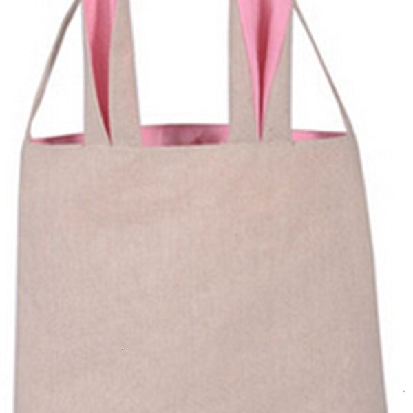 

rabbit cotton linen canvas easter egg bag bunny ear shopping tote kids children jute cloth gift bags handbag festive supplies