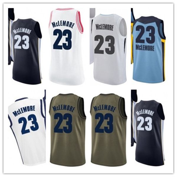 

custom 2021 grizzlie style jerseys black white green army green 23 ben mclemore basketball jersey ing, Black;red