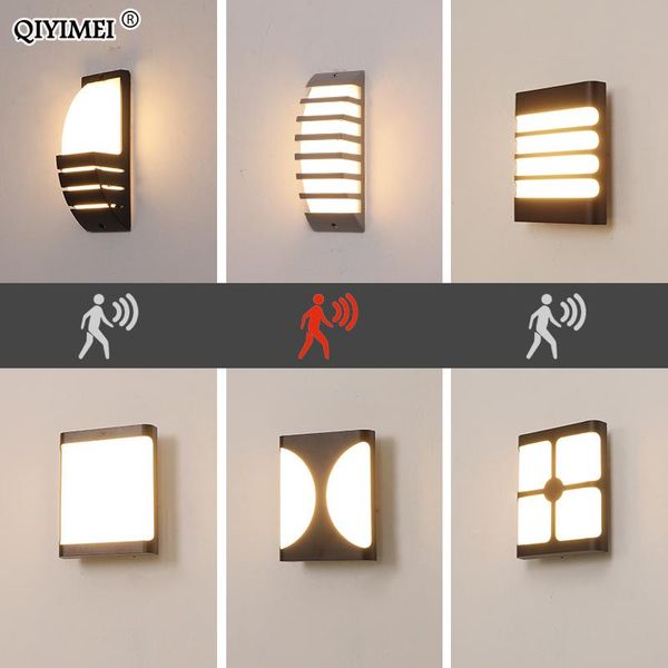 

modern porch light waterproof ip65 radar sensor wall lamps for courtyard patio garden front door led outdoor lighting ac90-260v