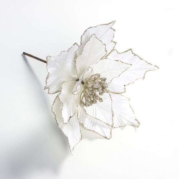 

artificial poinsettia christmas tree ornaments simulated leaves xmas decoration1