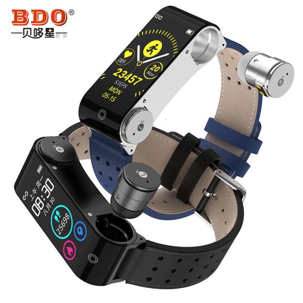 

bedoxin l890 smart tws dual pair ear bluetooth communication exercise step heart rate headset braceletbgt