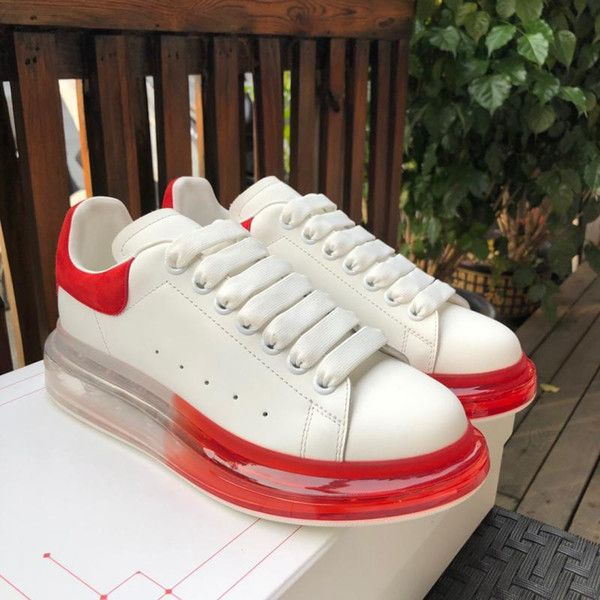 

2021 fashion cushion crystle sole velvet black yellow red genuine leather platform men women shoes vintage women casual sneakers x8hy#