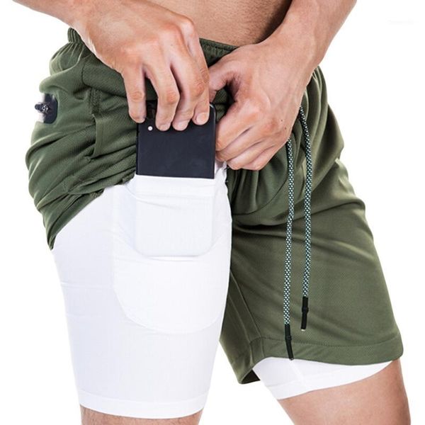 

running shorts men's mens 2 in 1 sports male double-deck quick drying men jogging gym men1, Black;blue