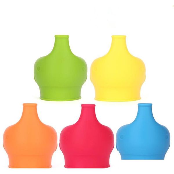 

elephant shape anti-overflow silicone sippy cup lid baby sippy cups no leak for baby pacifier bowl cover vrqnv