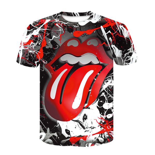 

the red tongue 3d print shirts oversized horror humor men clothing