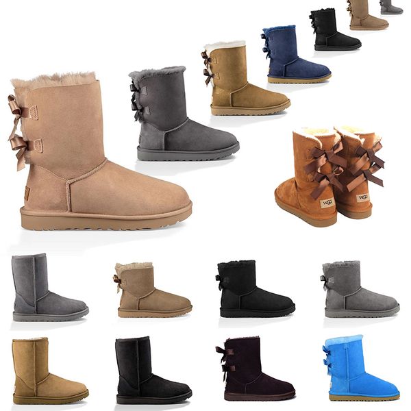 

2021 new arrival snow women boots fashion fut boot mini ankle short triple beige chestnut platform lady girls chestnut booties sneakers, Black