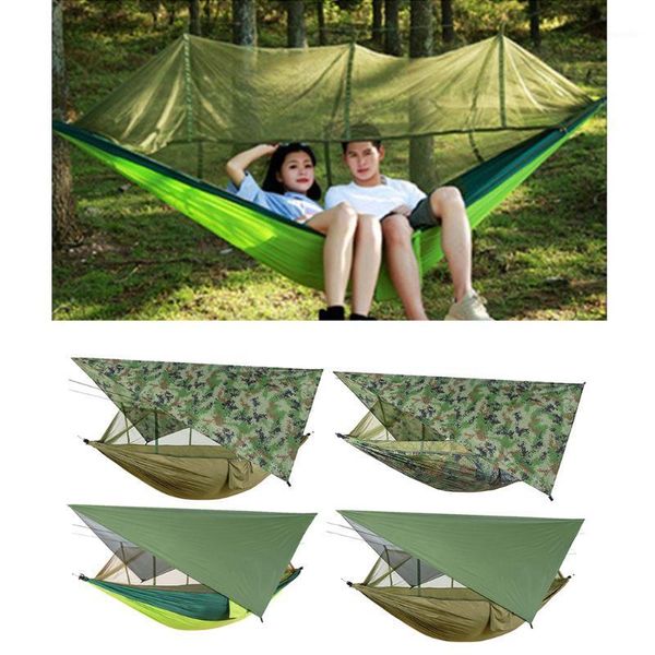 

tents and shelters camping hammock nylon waterproof 2-person garden backyard net1