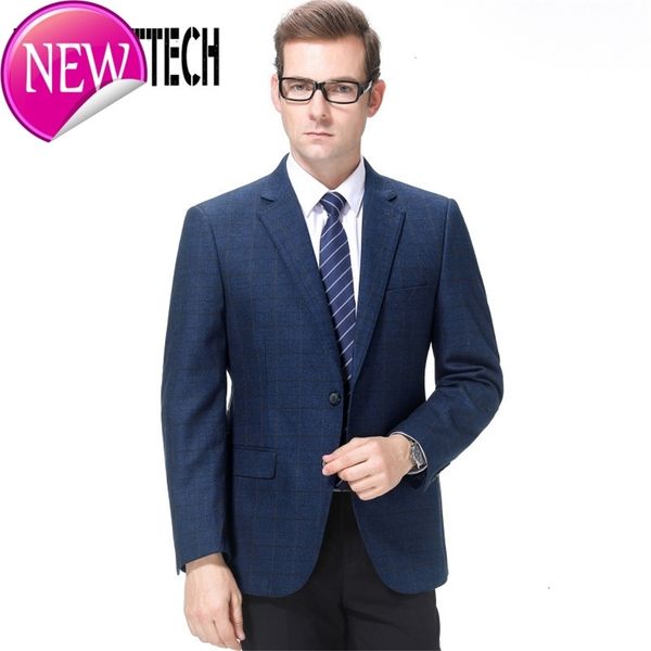 

men blazers wool lined print men's formal business suit jacket fashion casual slim fit lattice blazers coat male, Black