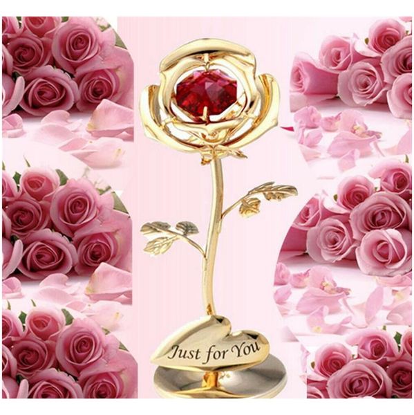 

special gift ideas gifts foreve rose flower with crystal mother's day gold plated rose gift valentine holiday present ornament r1niw