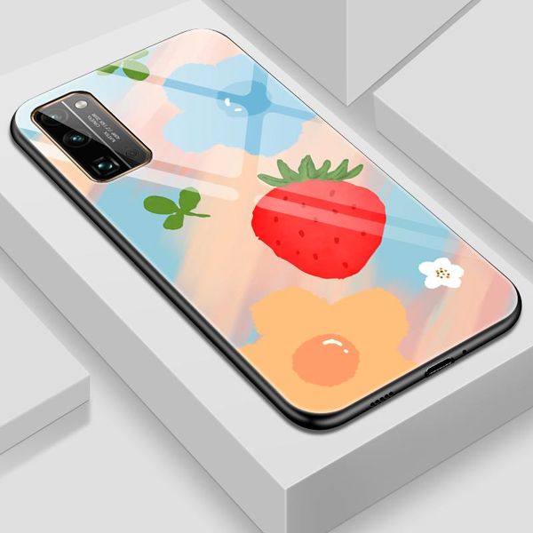 

cute fruit закаленное стекло телефон чехол для huawei honor 9 8 p40 p30 p20 p10 lite mate 30 20 pro красочный окрашенный sqckag bdejewelry