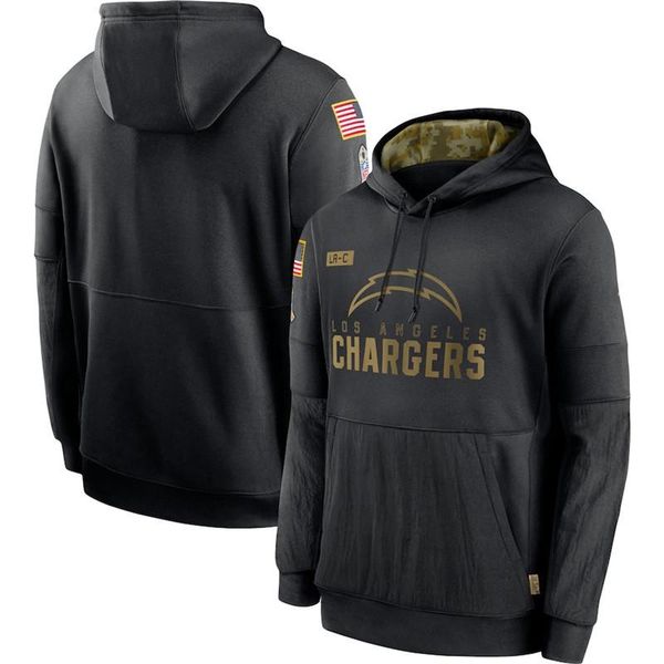 

justin herbert jerseys 2020 salute to service hoodie los angeles chargers jersey keenan allen jackets black football pullover, Black;red