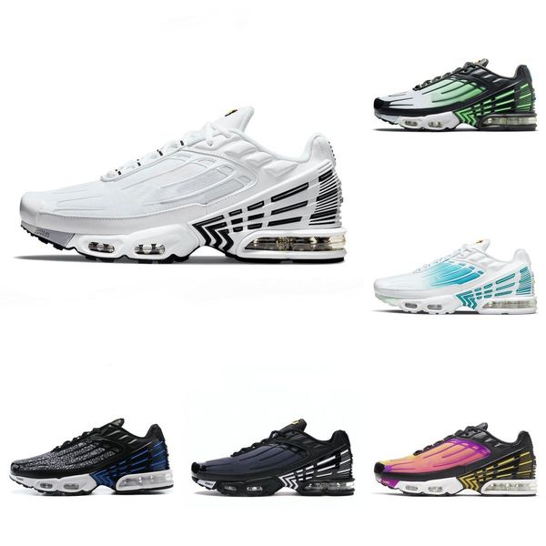 

tn plus 3 tuned iii mens sports shoes laser blue white aquamarine obsidian airs hyper violet deep ghost green triple black designer trainer