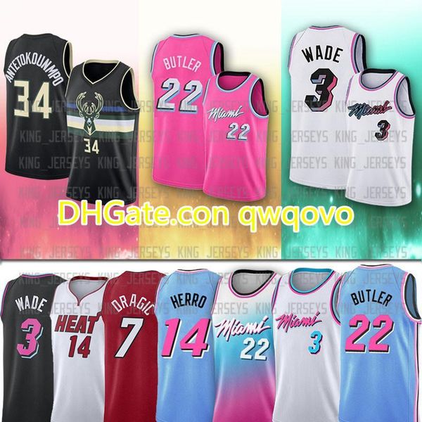 

antetokounmpo butler miamiheats dwaynewade 22 jimmyherro14tyler goran bam dragic giannis adebayo ncaa basketball jerseys, Black;red