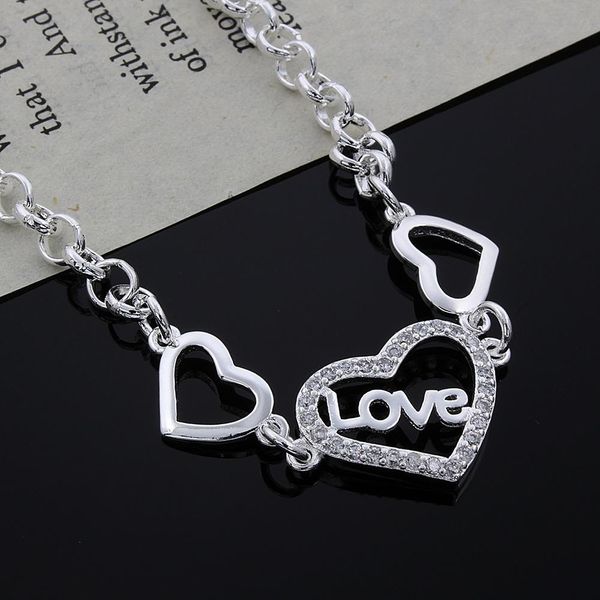 

new wholesale charm fashion women silver color classic simple bracelet jewelry sweet style h sqcgqa, Black