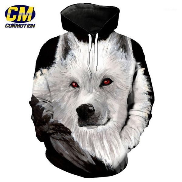 

men's 3d hoodie graffiti white wolf fashion hooded sweatshirt dropshipping and wholesale eu size1, Black