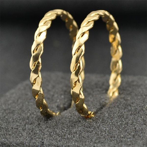 

hoop & huggie double threaded twisted earrings for women fashion jewellery big circle rose gold black round youth students ladies earings, Golden;silver